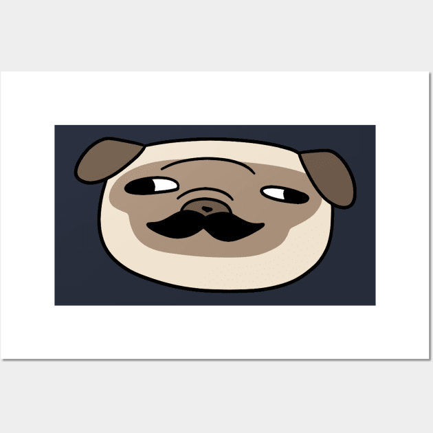 Mustache Pug Face Wall Art by saradaboru